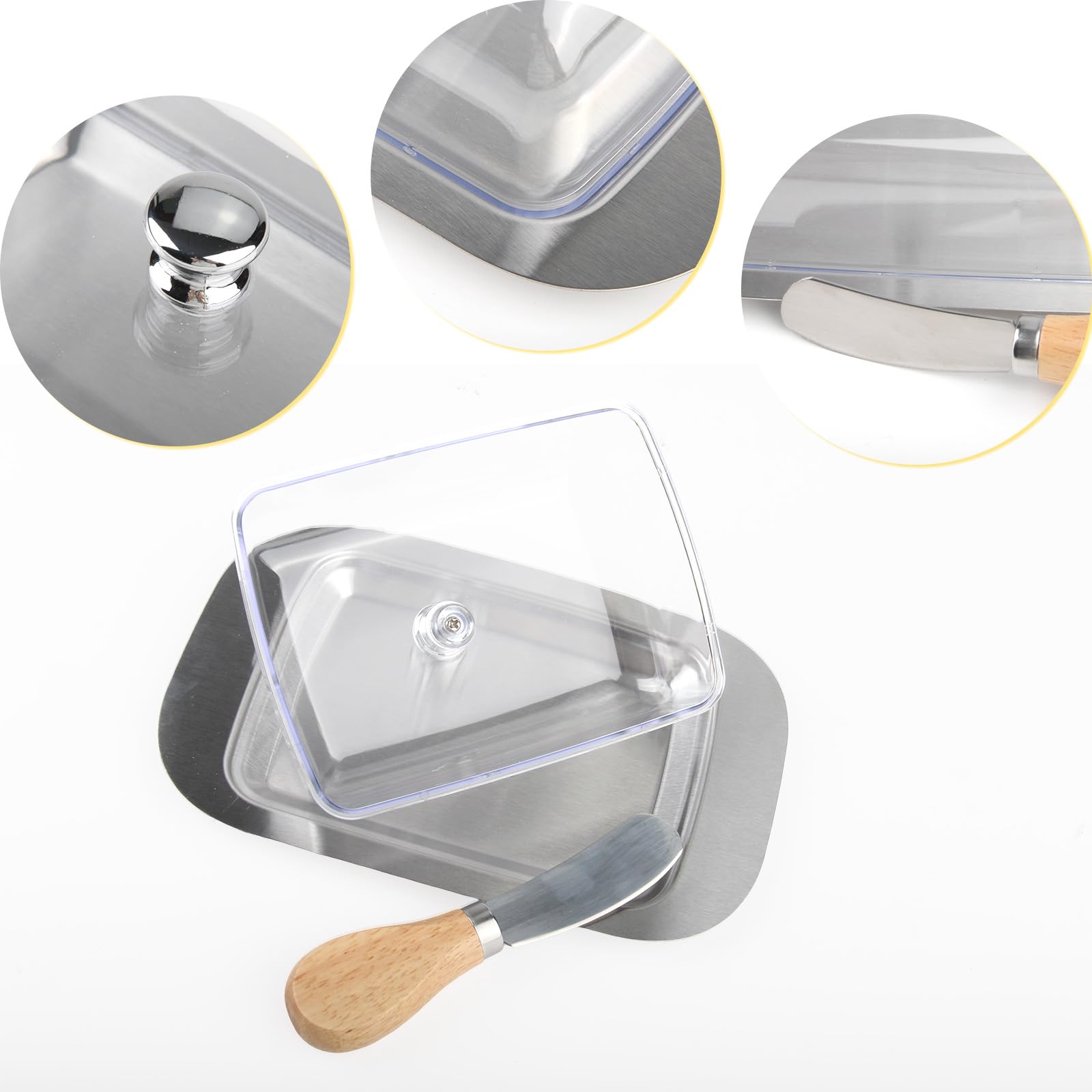 Portaburro Da Frigorifero Con Coltello - Contenitore Per Burro E Formaggi - Foto 3