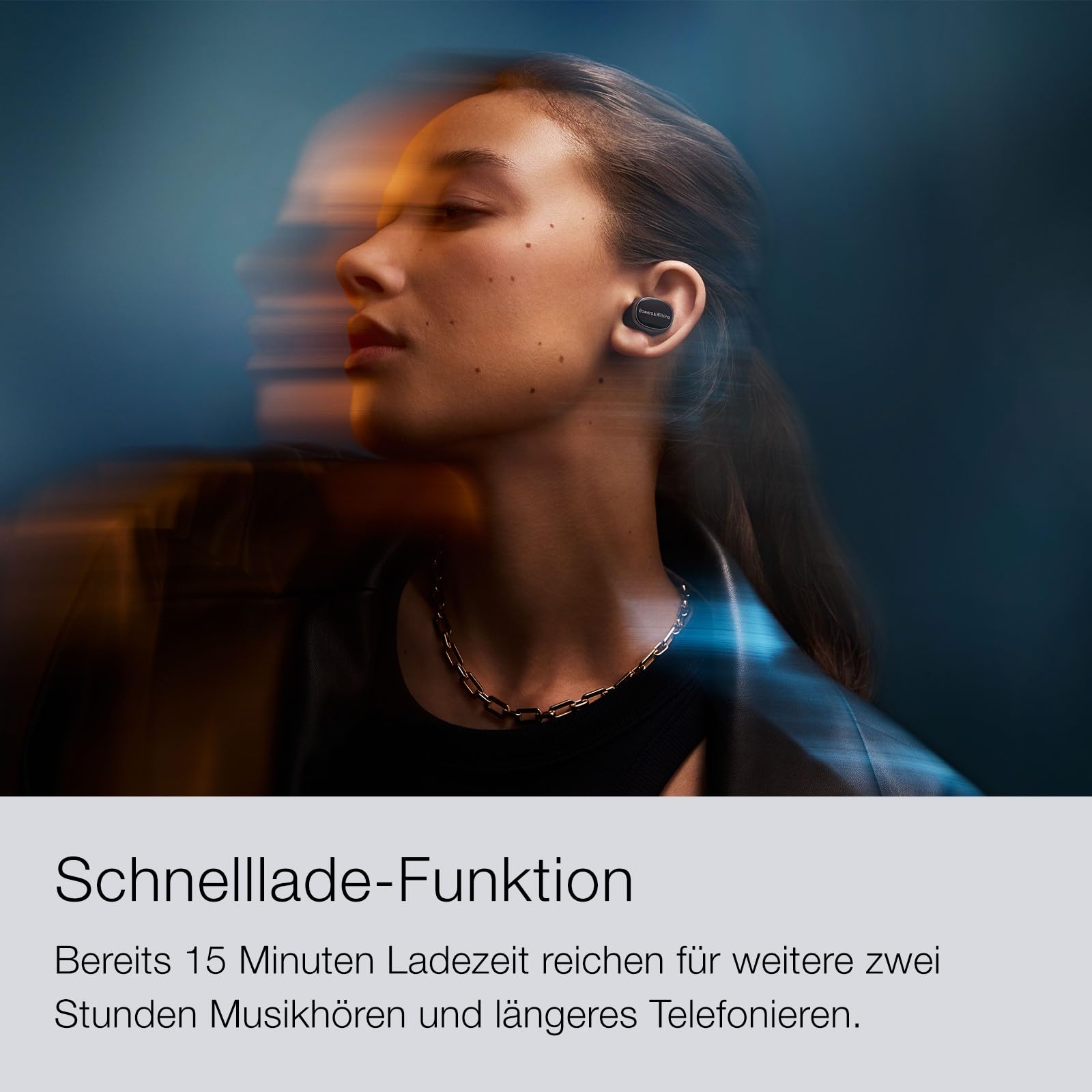 Bowers & Wilkins Pi8 kabellose True Wireless Kopfhörer mit Aktiver Geräuschunterdrückung, Bluetooth, AptX, Ladecase mit Wireless-Audioübertragung – Anthrazit Schwarz