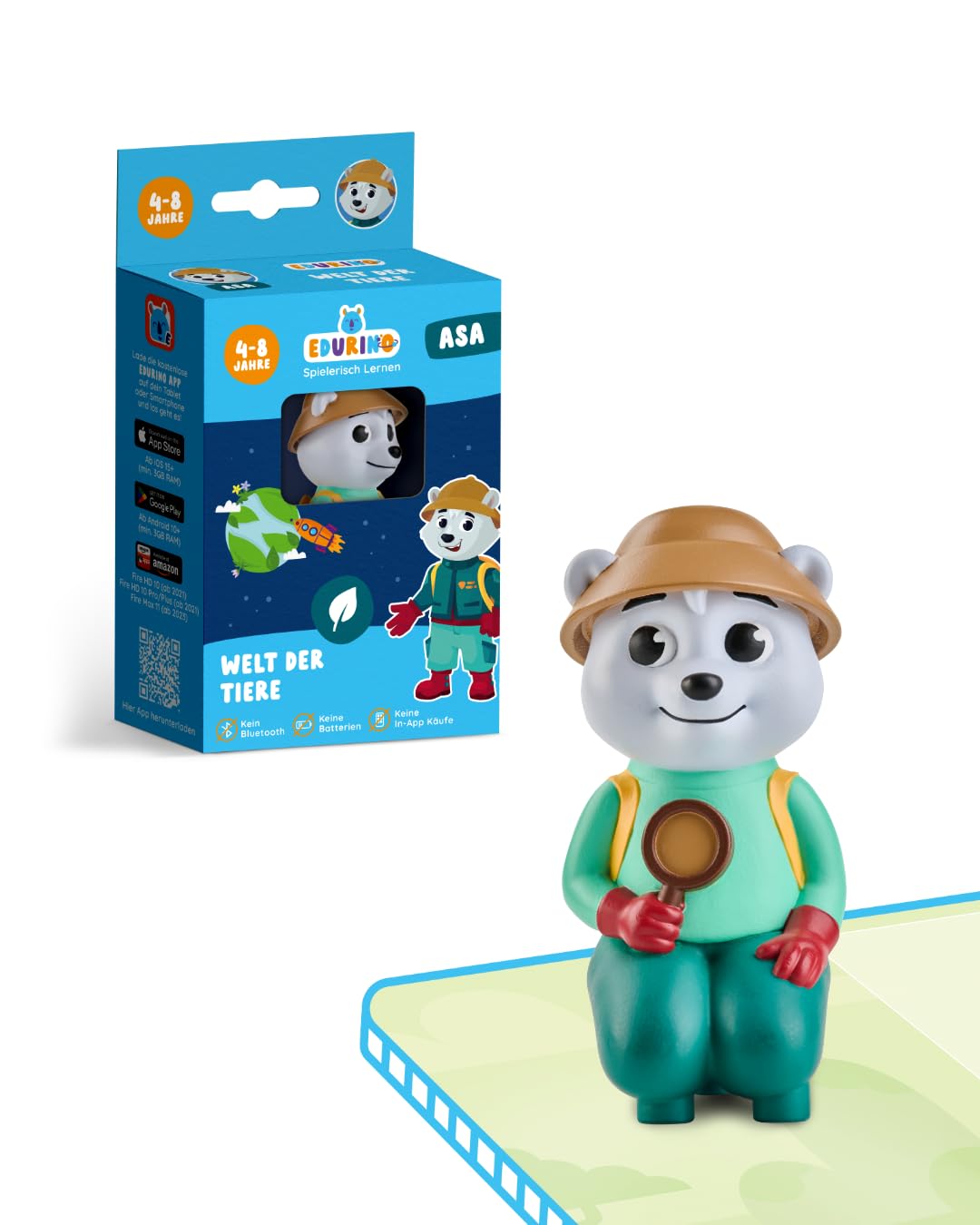 EdurinoFigure ASA World of Animals up to 10 (Level 2) from 4 Years Including App | Innovative & Digital Educational Game | Explore Diverse Animal Worlds | Explore Habitats