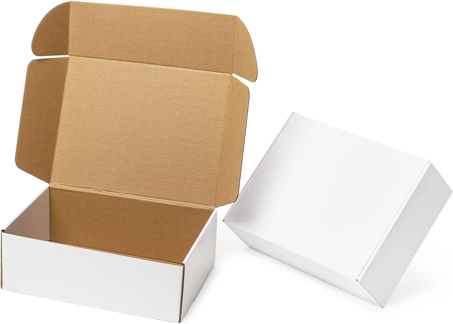 Precision Cardboard 10 Pack of White Shoe Boxes Office