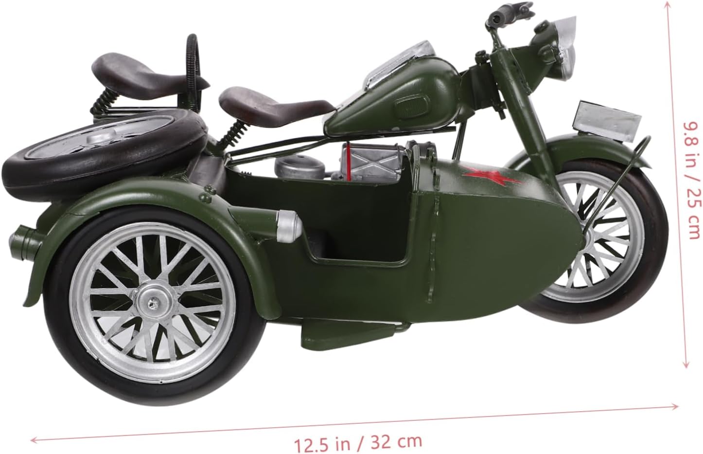 ERINGOGO Vintage Iron Tricycle Model Retro Motorcycle Figurine for Home Office Antique Classic Artware Ornament for Collectors