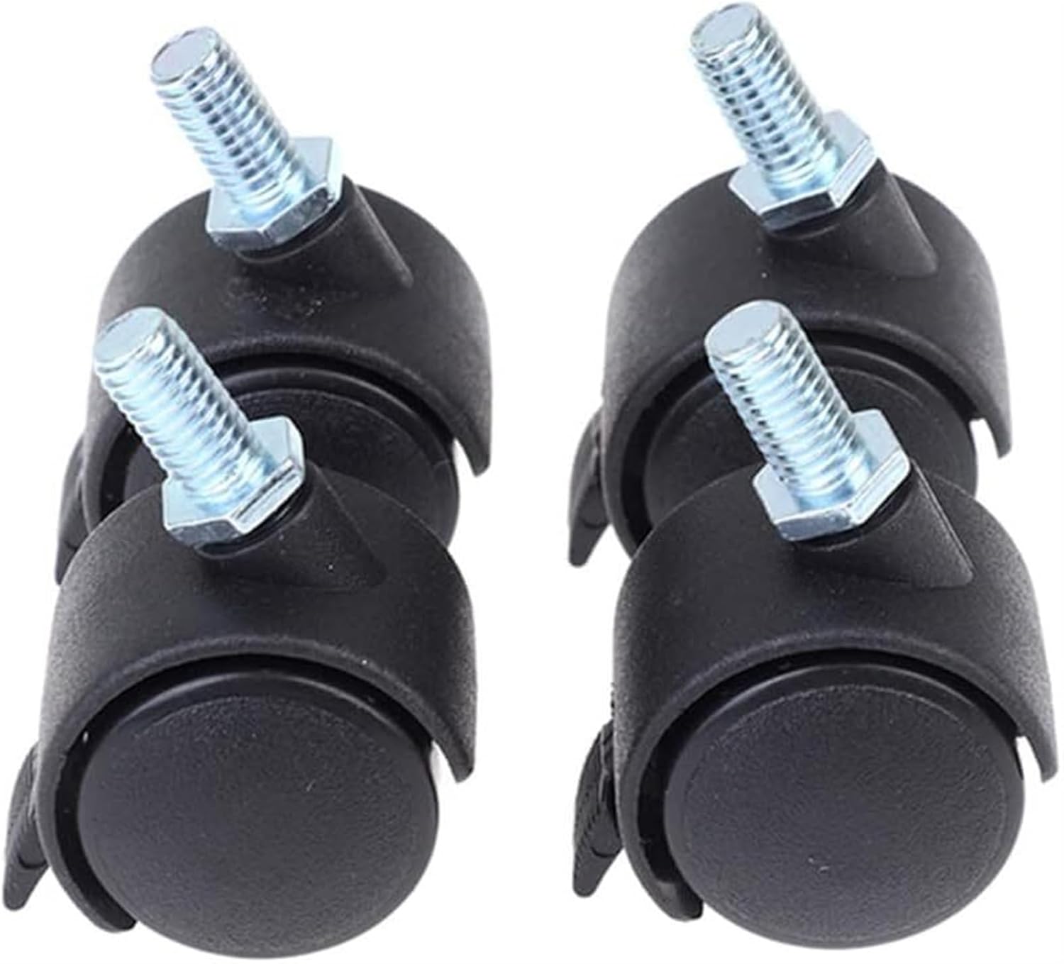 Caster Wheels,Swivel Caster Wheels 4 Threaded Stem Casters, Black Swivel Casters, Office Chair Caster Wheels, Caster for Furniture, Trolley, Tables, 1.5 Inch & 2 Inch(Black,2inch)