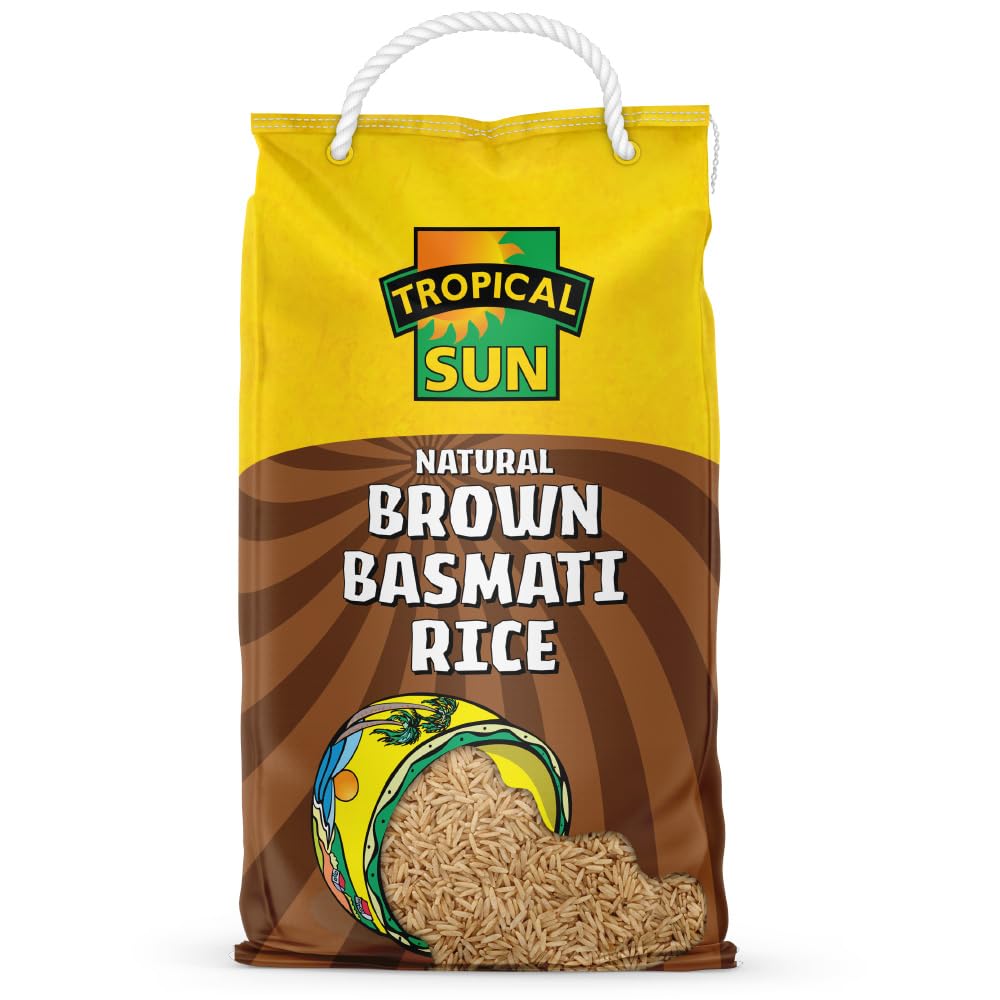Natural Brown Basmati Rice (Wholegrain), 5KG Bag | Nutritious & Aromatic Basmati Rice | Perfect for Healthy Meals | Ideal for Everyday Cooking