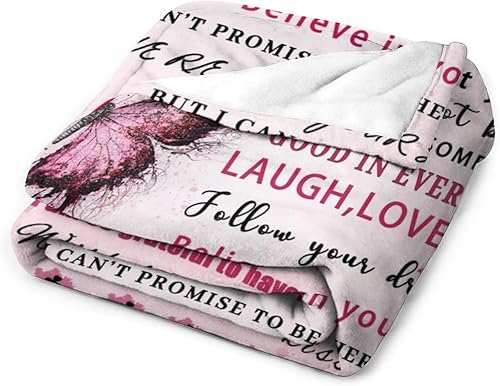 Miniatura 8 de Regalos para nieta de parte de la abuela, regalos para nieta, regalo para cumpleaños, graduación, Navidad, manta de nietas, mariposa rosa, 60 x 50