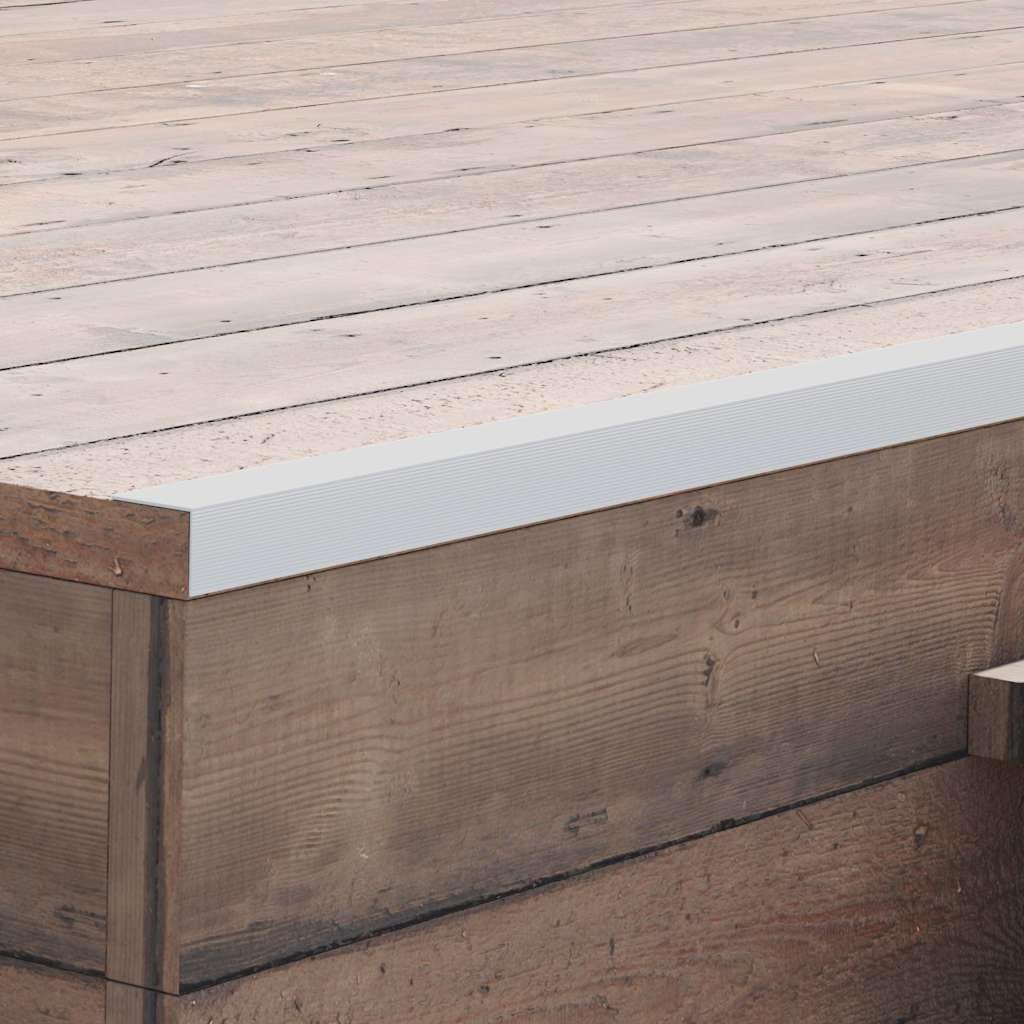 Aluminiowy profil kątowy 170 cm 5 szt. srebrny | Do krawędzi tarasu WPC, ochrona krawędzi, profil L, odporny na warunki atmosferyczne, odporny na korozję