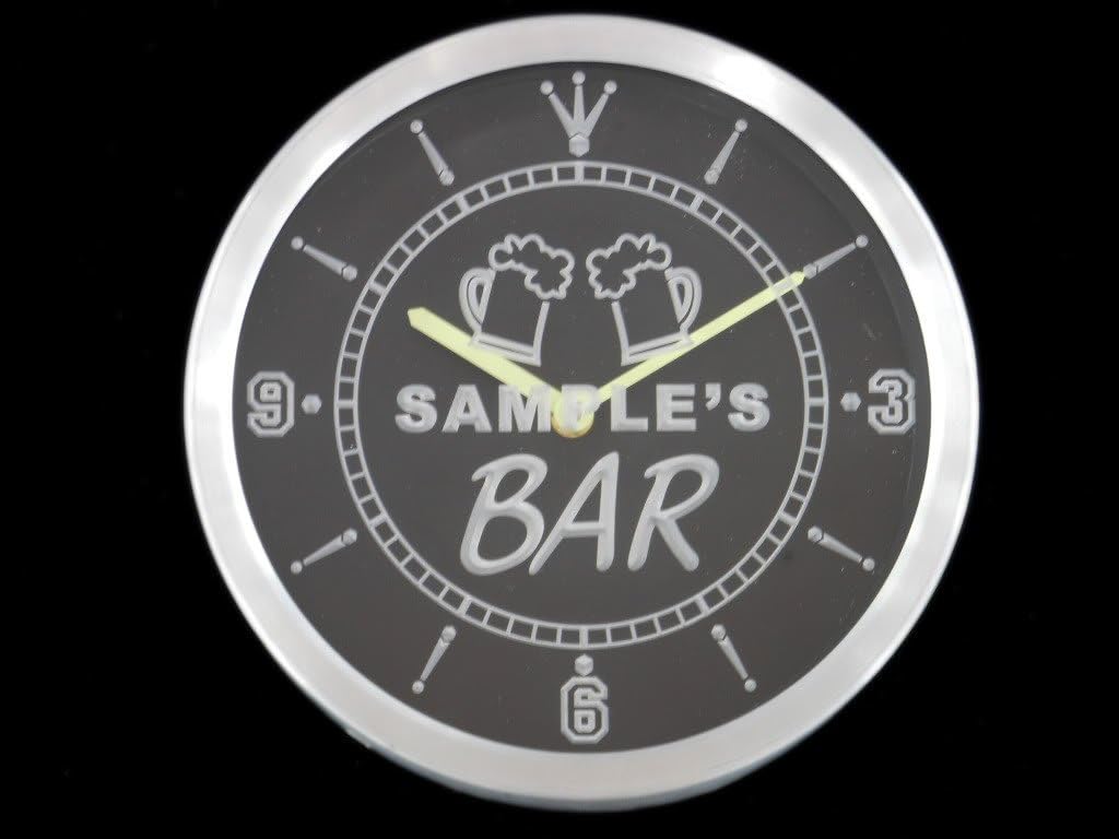 ADVPRO ncpv0194-b Rick's Home Bar Beer Mugs Pub LED Neon Sign Wall Clock