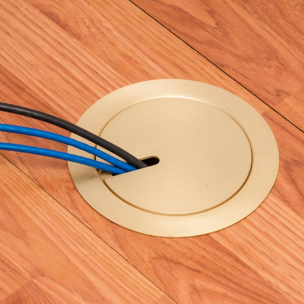 Arlington FLBR5420 Recessed Power and Data Round Floor Box (Brown)