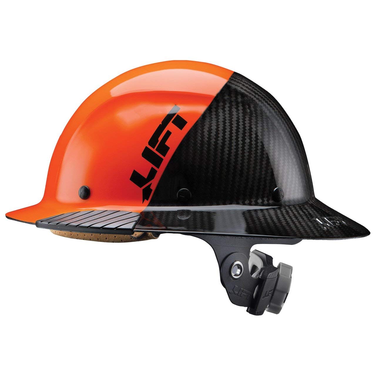 Lift Safety HDF50C-19OC Dax Fifty 50 Carbon Fiber Full Brim Hardhat, Medium