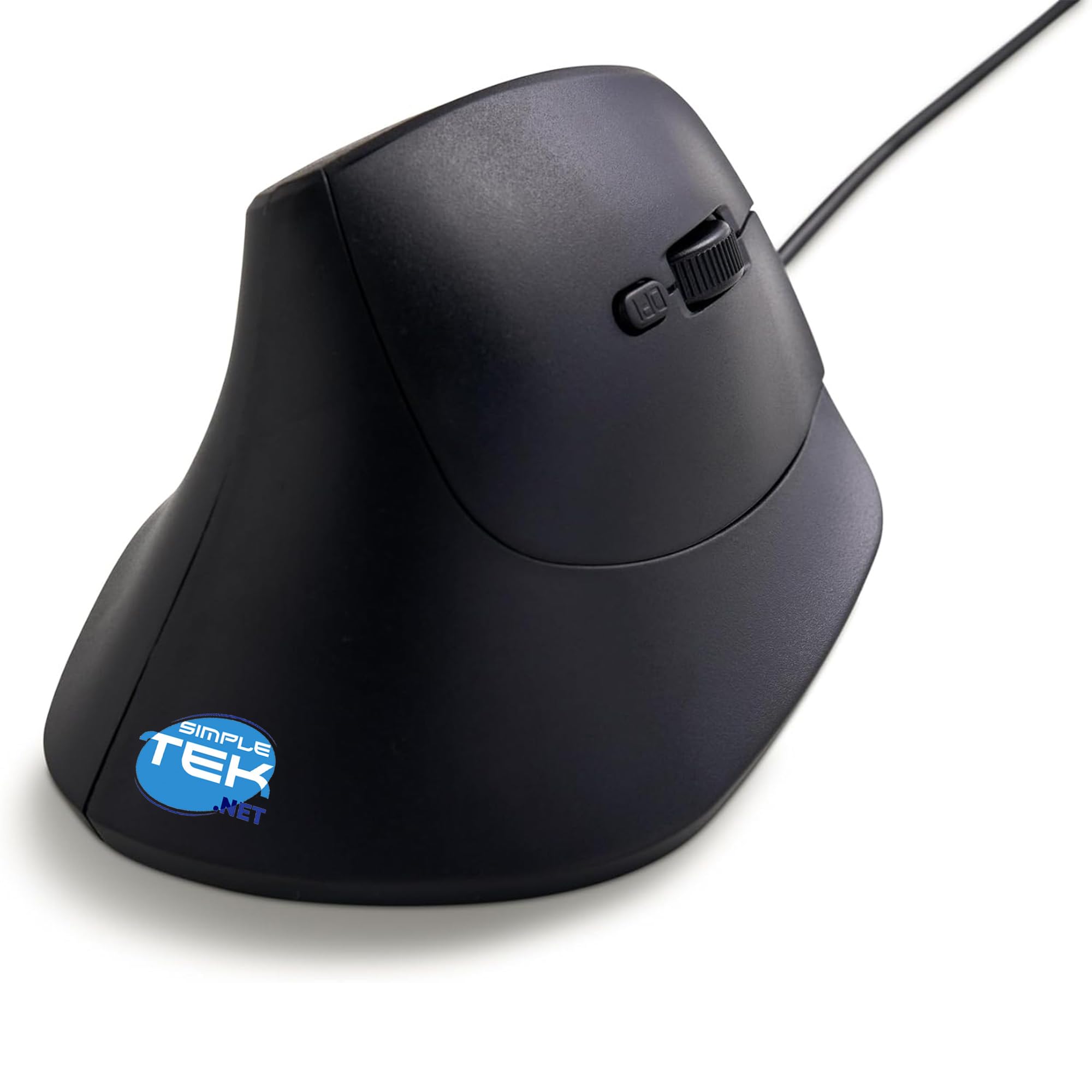 SIMPLETEK - Ergonomiczna mysz pionowa przewodowa USB - Regulowany czujnik DPI 1200-3600 - Konstrukcja Anti-Grip - Kabel 1,6 m