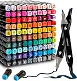 ZECHOMA 100 Colors Alcohol Markers Artist Drawing Art Dual Tip Markers Perfect for Kids Boys Girls S
