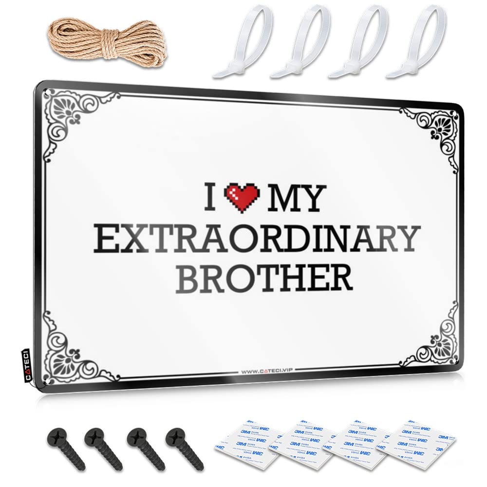 Plaques Teenage Room Decor Vintage Wall Decor | I Love My Extraordinary Brother Novelty Custom For Saloon Bar Home Decoration(30X40CM)