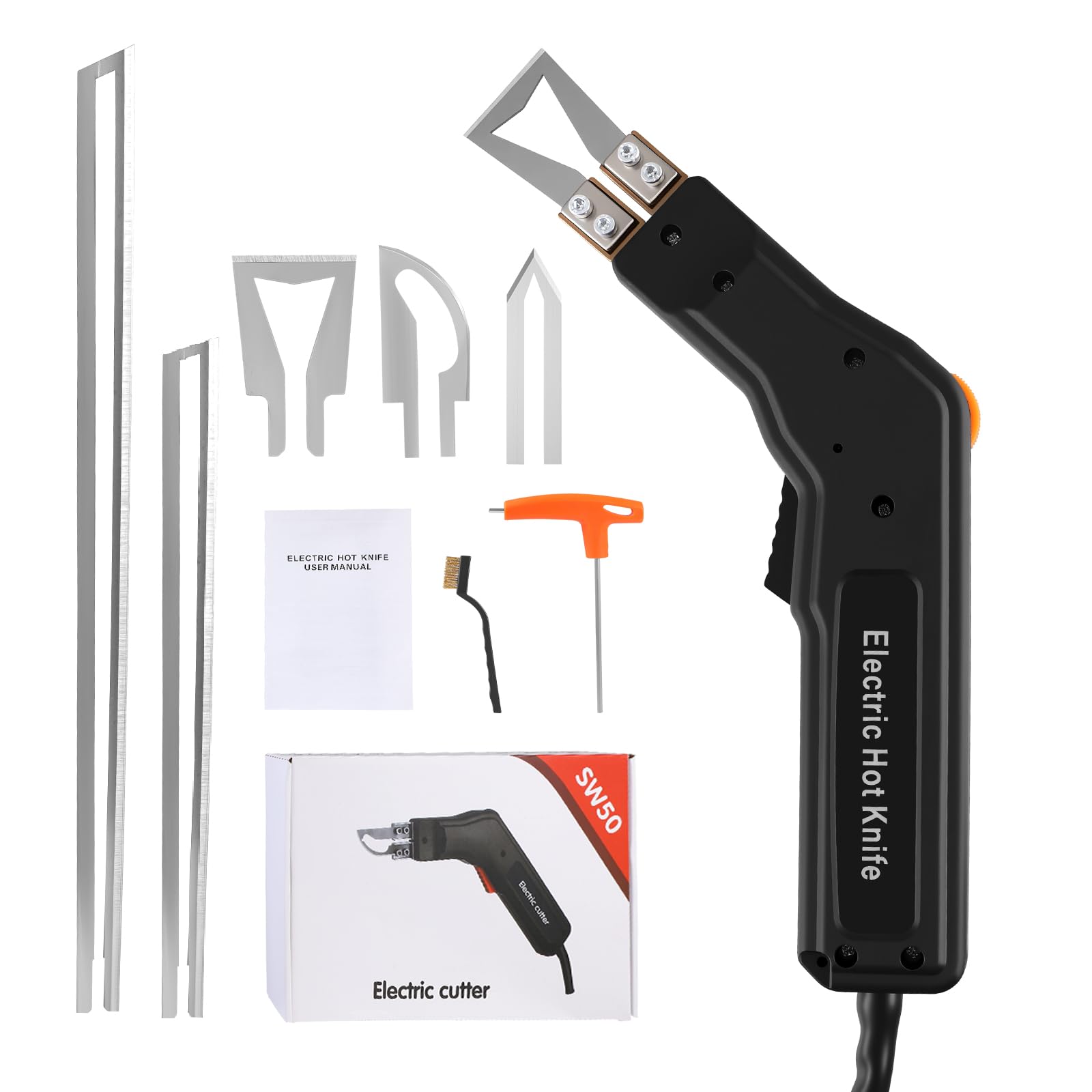 Styroporschneider mit 5 Nichrom,300W Styropor Schneider Heißschneider Elektrisch,Styroporschneider Heißschneider für Schwamm Wandtuch Stoff Seil Gurtschaum Plastik (Schwarz)