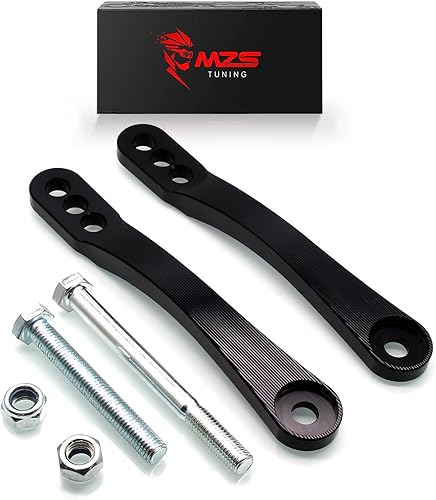 MZS Eslabones de bajada de motocicleta, kit de suspensión trasera de eslabones de caída, accesorios ajustables, color negro, compatible con ZX14