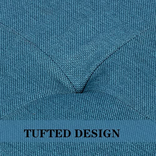 Adeco Square Fabric Storage Ottoman With Tufted Flip Top, 18X18X15 #TOP3