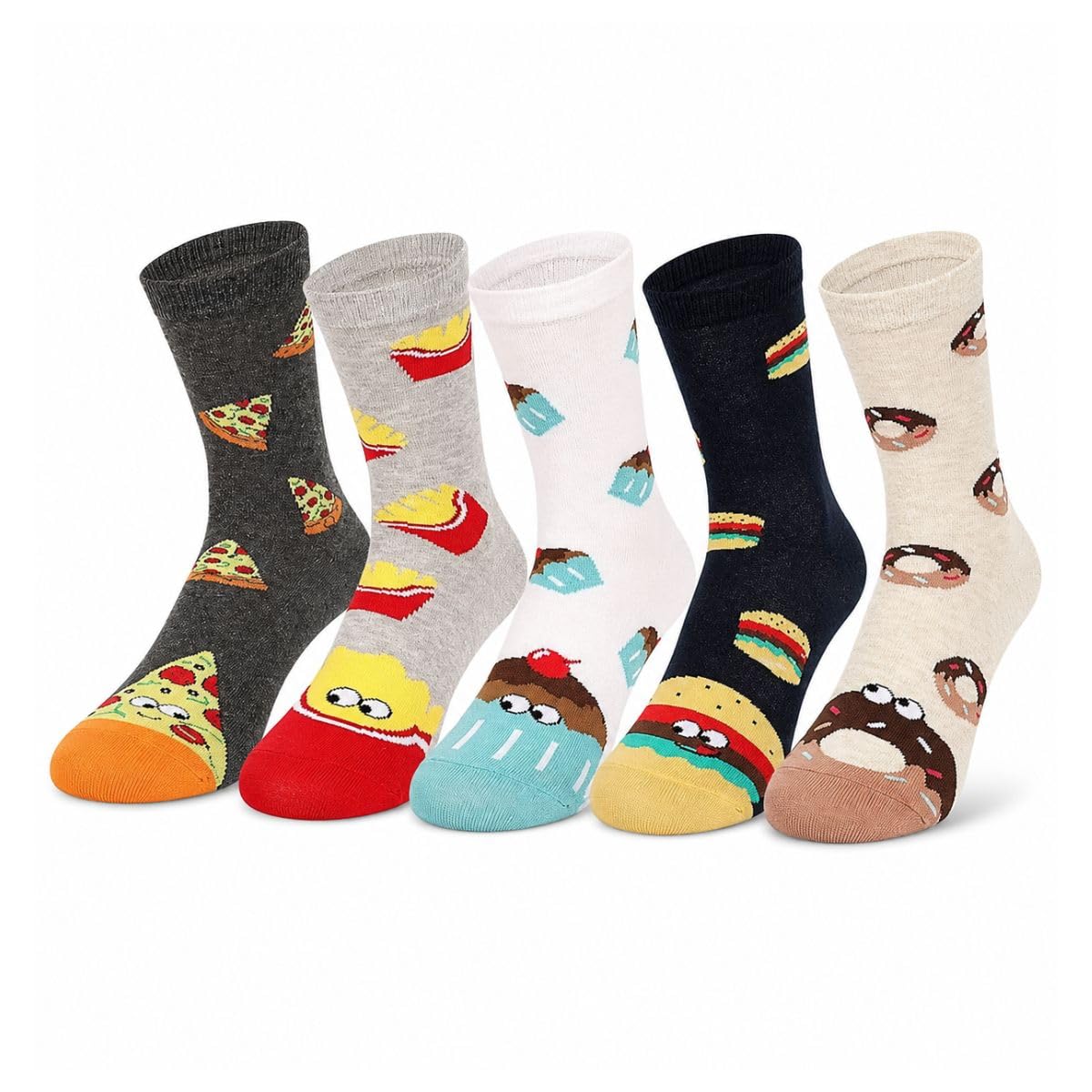 Funky Women Crew Length Compact Combed Cotton Multicolor Socks Packs Of 5-image-25