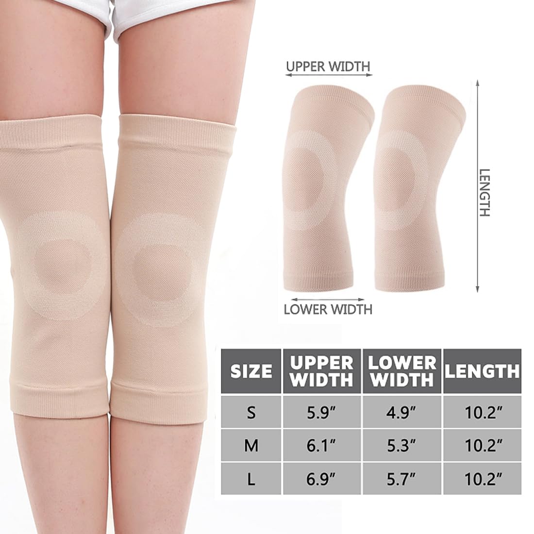 ginocchiera per artrosi ginocchio,ginocchiere powerlifting,fascia elastica ginocchio,ginocchiera sportiva,1 paio per alleviare il dolore durante l'attività fisica e dopo l'infortunio (beige,L)