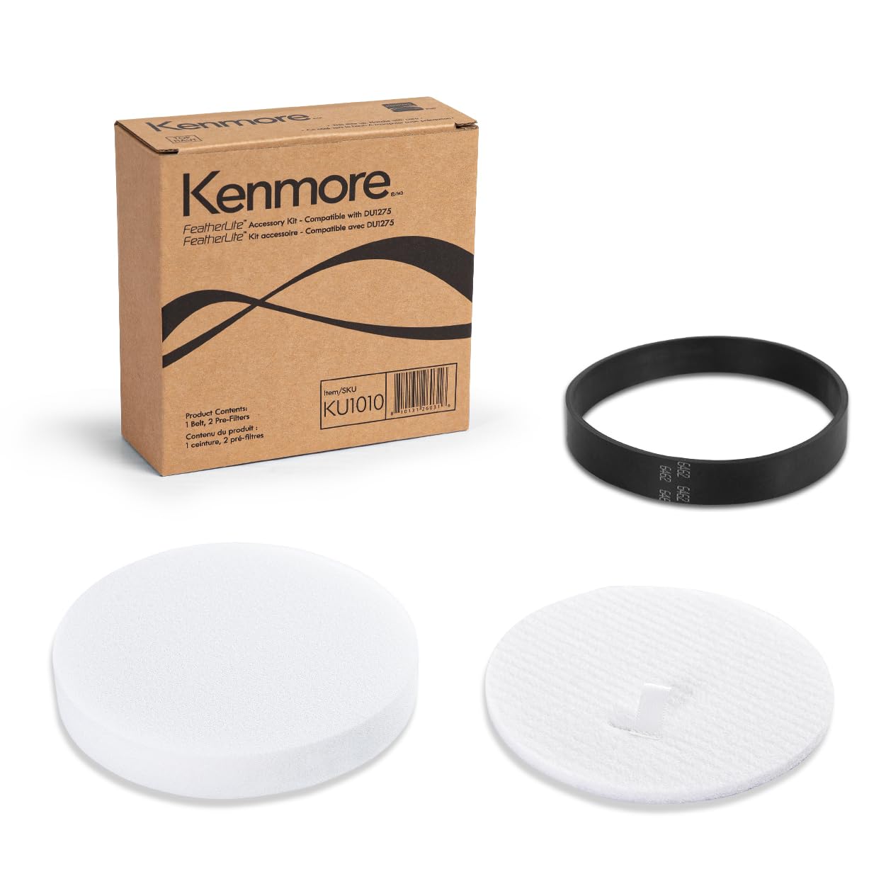 KenmoreKU1010 Pre-filters and Replacement Belt for Bagless Upright Vacuum Lightweight Cleaner DU1275, DU1040