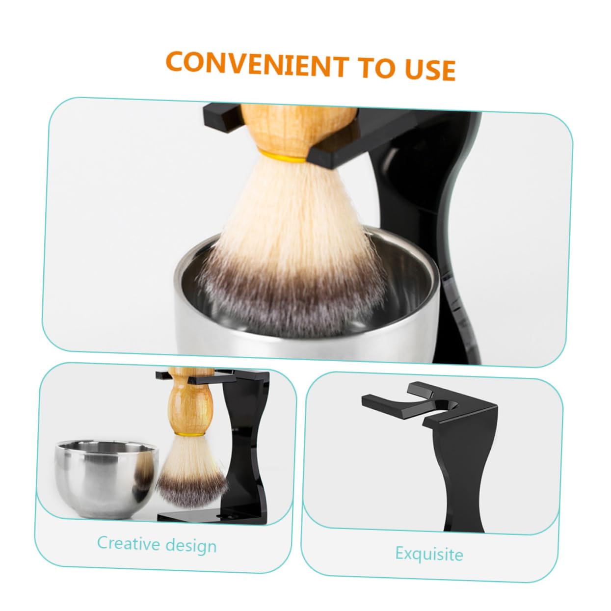 Healeved Deluxe Multifunctional Shaver Organizer Set Shaving Stand Set Shave Brush Stands for Shaving Brushes Beard Brush Holder Razor and Brush Storage St