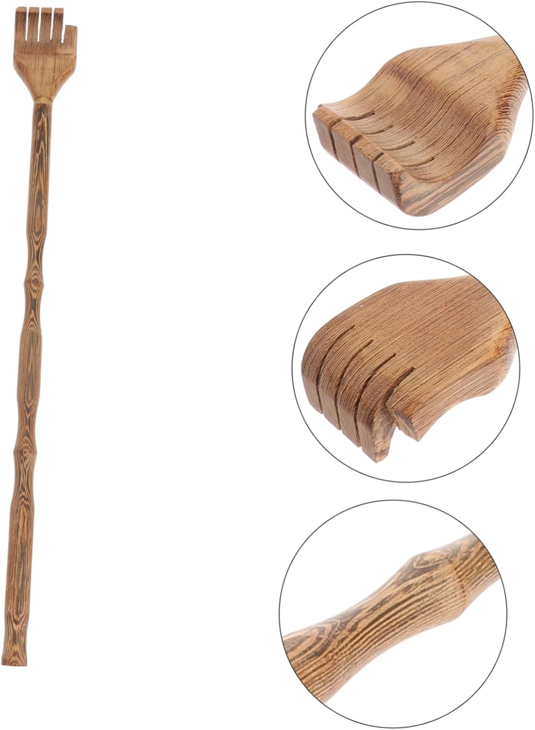 KOMBIUDA Wooden Back Scratcher Natural Sturdy Extendable Back Scraper with Ergonomic Handle for Men and Women Itch Relief Tool