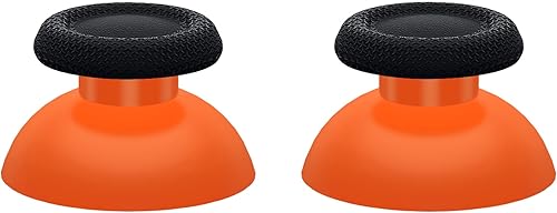 Miniatura 5 de eXtremeRate Palancas de repuesto naranja y negro para controlador PS5, joystick analógico de doble color personalizado para controlador PS4 universal