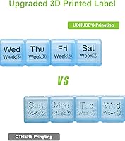 Vista 6 de Organizador mensual grande de píldoras, organizador de medicamentos de 28 días, almacenamiento por semana, compartimentos extra grandes a prueba