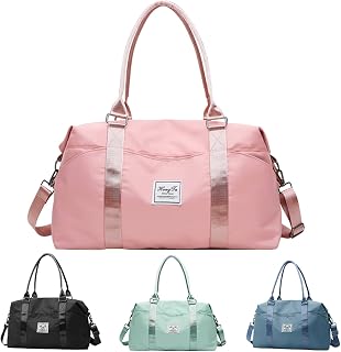 Overnight Bag for Women,Gym Bag Travel Duffle Bag Weekend Overnight Bag 55 x 20 x 30cm Carry on Bag Hospital Holdall for Women - Pink
