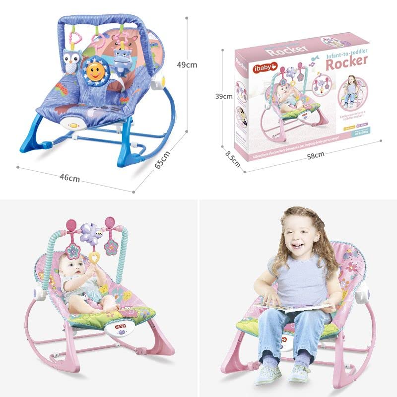 Kabello Newborn to Toddler Portable Rocker Cum Bouncer with Free Building Blocks (Multicolor) 2
