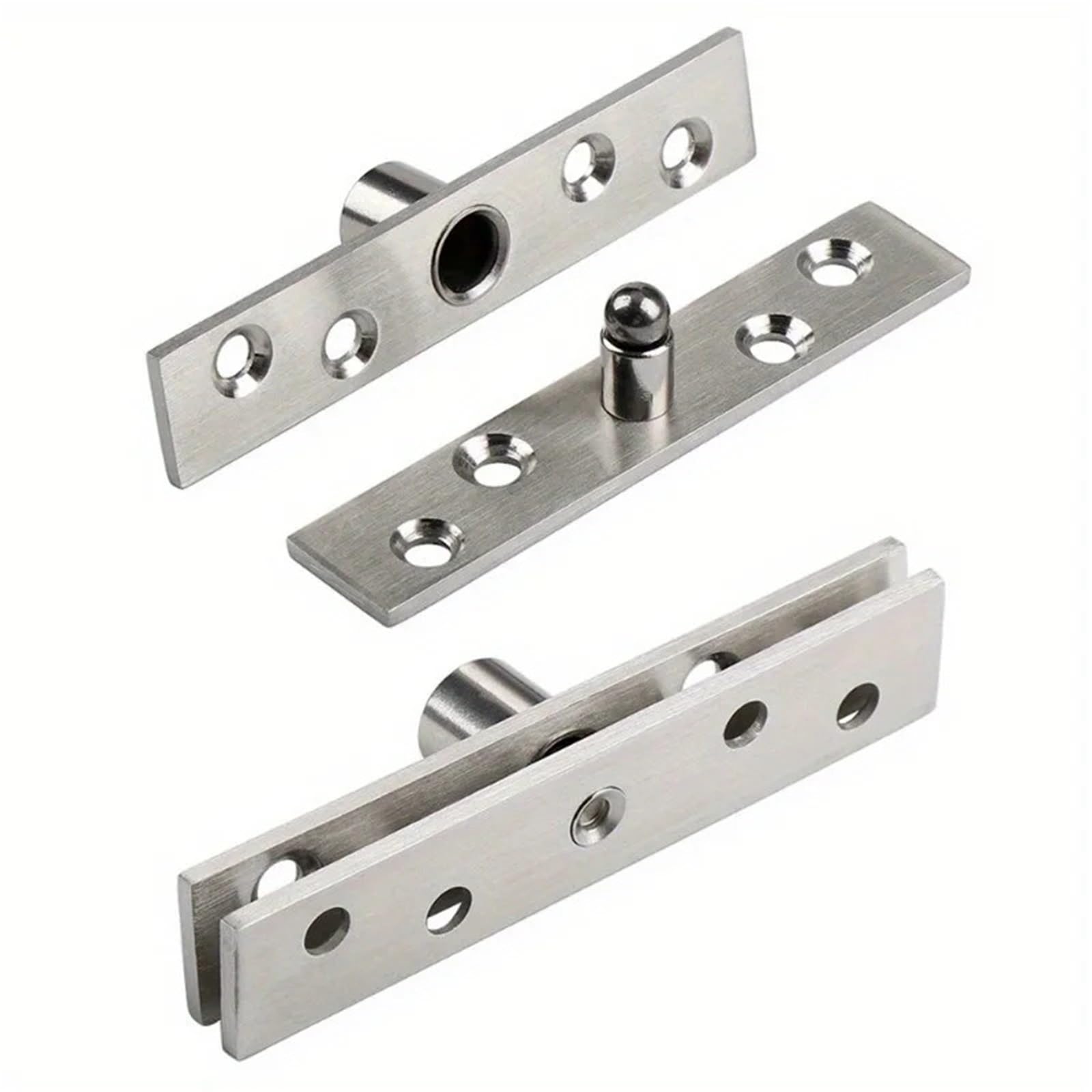 Adjustable Hinges 4Pcs Anti Rust Stainless Steel 360° Pivot Hinge for Concealed Cabinet and Wardrobe Door(75x18x3mm)