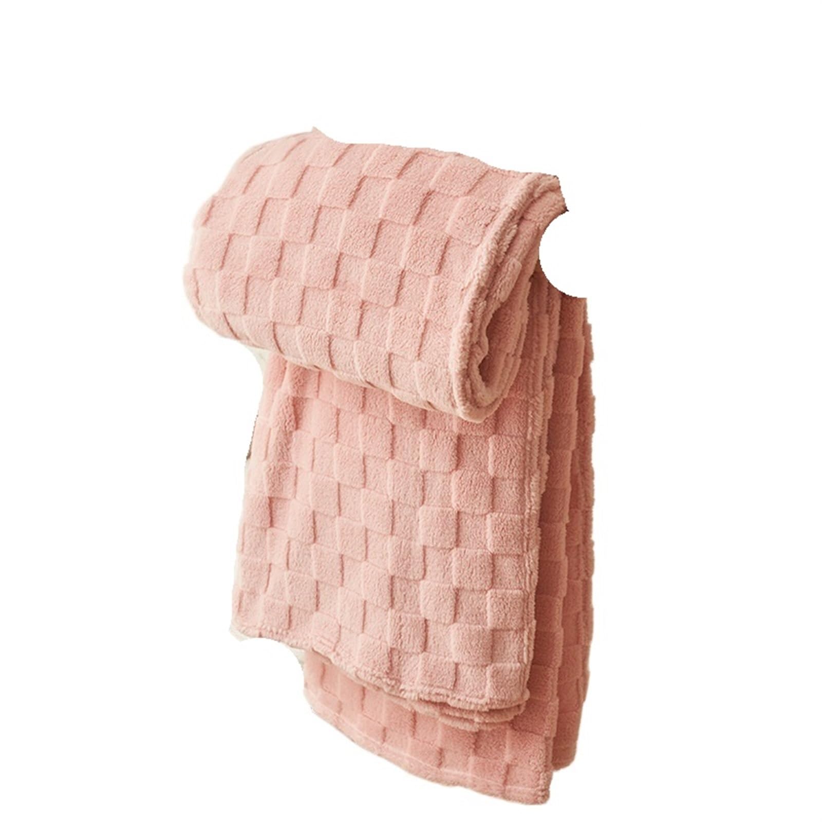 Couverture chaude rose 100x150 cm plaid à carreaux pour lit et canapé