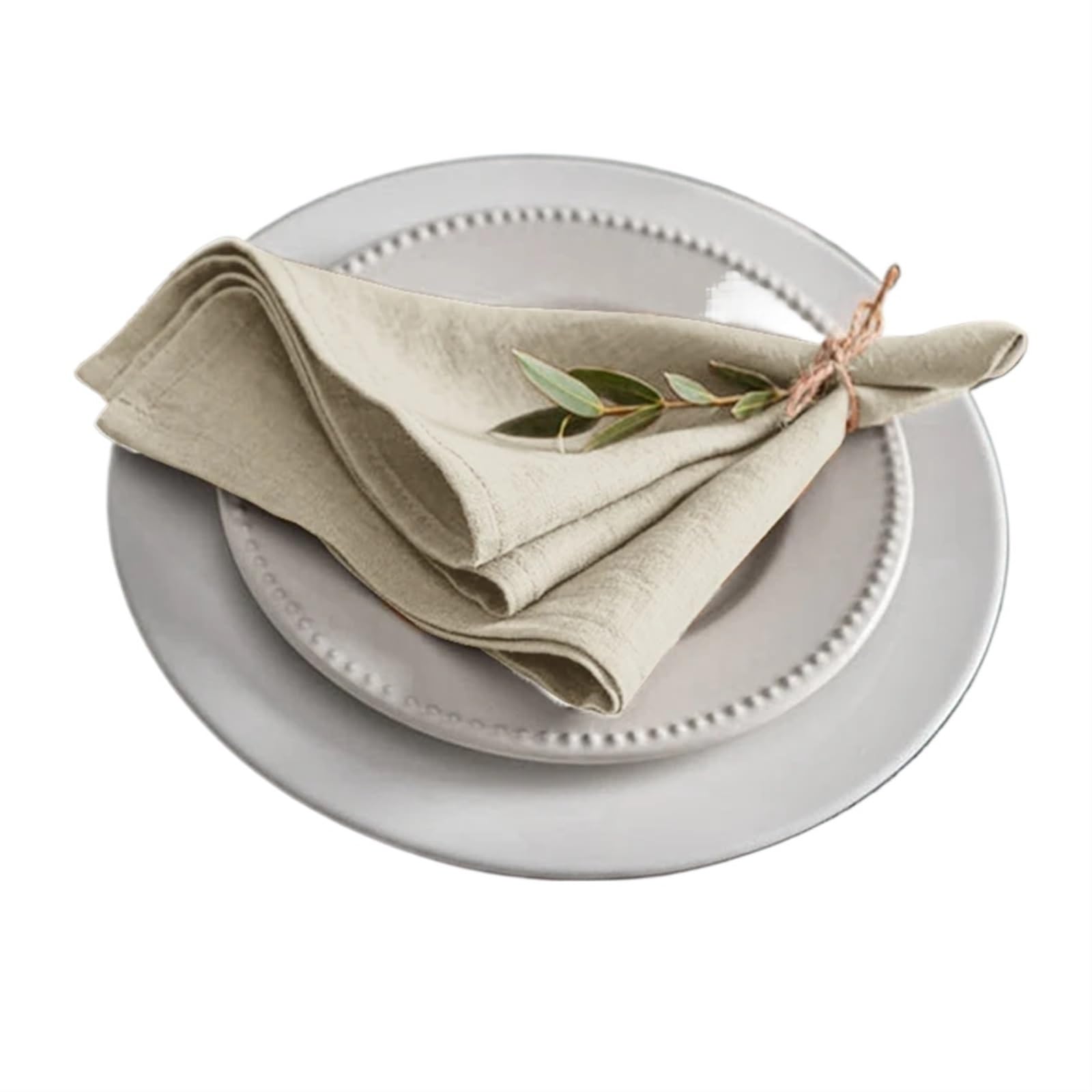 serviettes napkins Set of 6 40x40cm Table Cloth Napkins Polyester Thicken Placemat Reusable for Kitchen Dining Wedding Decoration for dining wedding party everyday home(Beige)