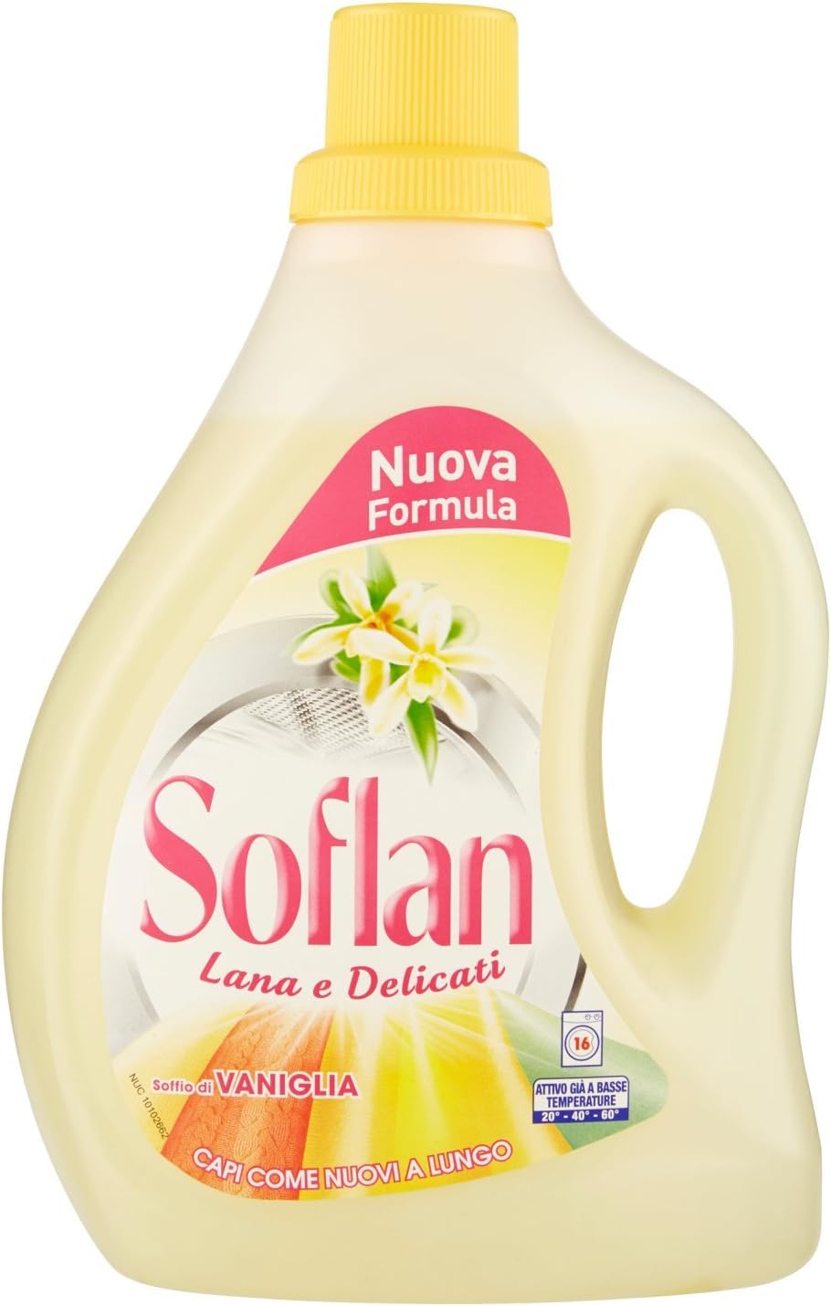 soflan – Detergent Vanilla Souffle, Wool and Delicate, Heads As New Long, 16 Washes – 1000 ml