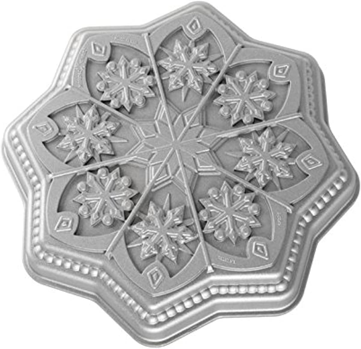 Nordic Ware Sweet Snowflakes Shortbread Pan, Silver