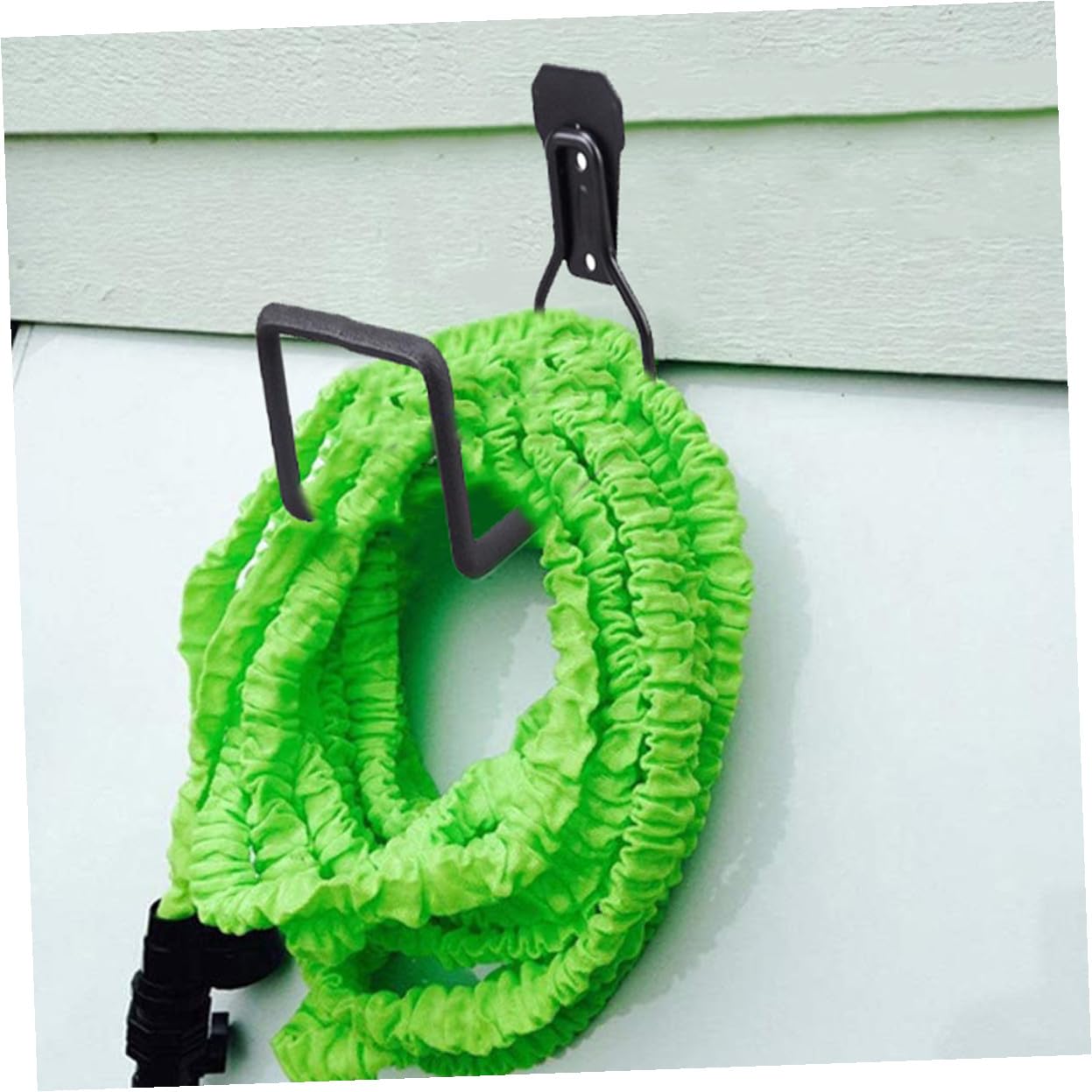 Toddmomy 2 Ganchos de Garaje para Colgar Herramientas y Cables de Extensión, Resistente Hierro Recubrimiento Plástico Negro, Fácil Instalación para Almacenamiento en Garaje