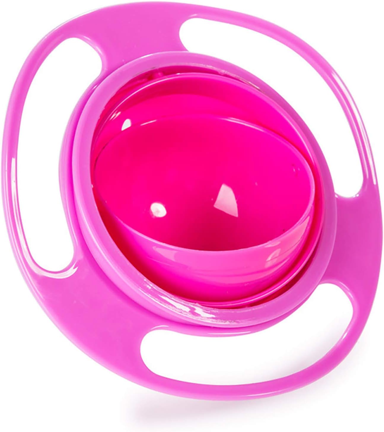Eazy Kids Gyro Bowl | 360 Degree Rotation | Spill Resistant | With Lid | Toddler Baby Kids Children | Red