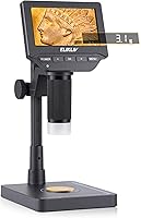 Vista 9 de Elikliv Microscopio para monedas, microscopio digital LCD de 4.3 pulgadas, 1000x, lupa de monedas con 8 luces LED ajustables, vista de PC compatible