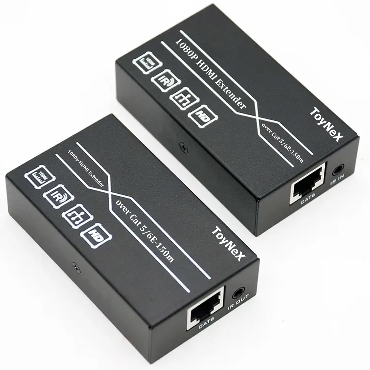 ToyNeX New HDMI Extender Over Cat5/6E 150M,1080P 60Hz HDMI Extender Over Cat-5 RJ45 Cable Transmitter Receiver Long Range up to150m Support 4kx2k 3D for Computer/HDTV etc.(Black)-image-7
