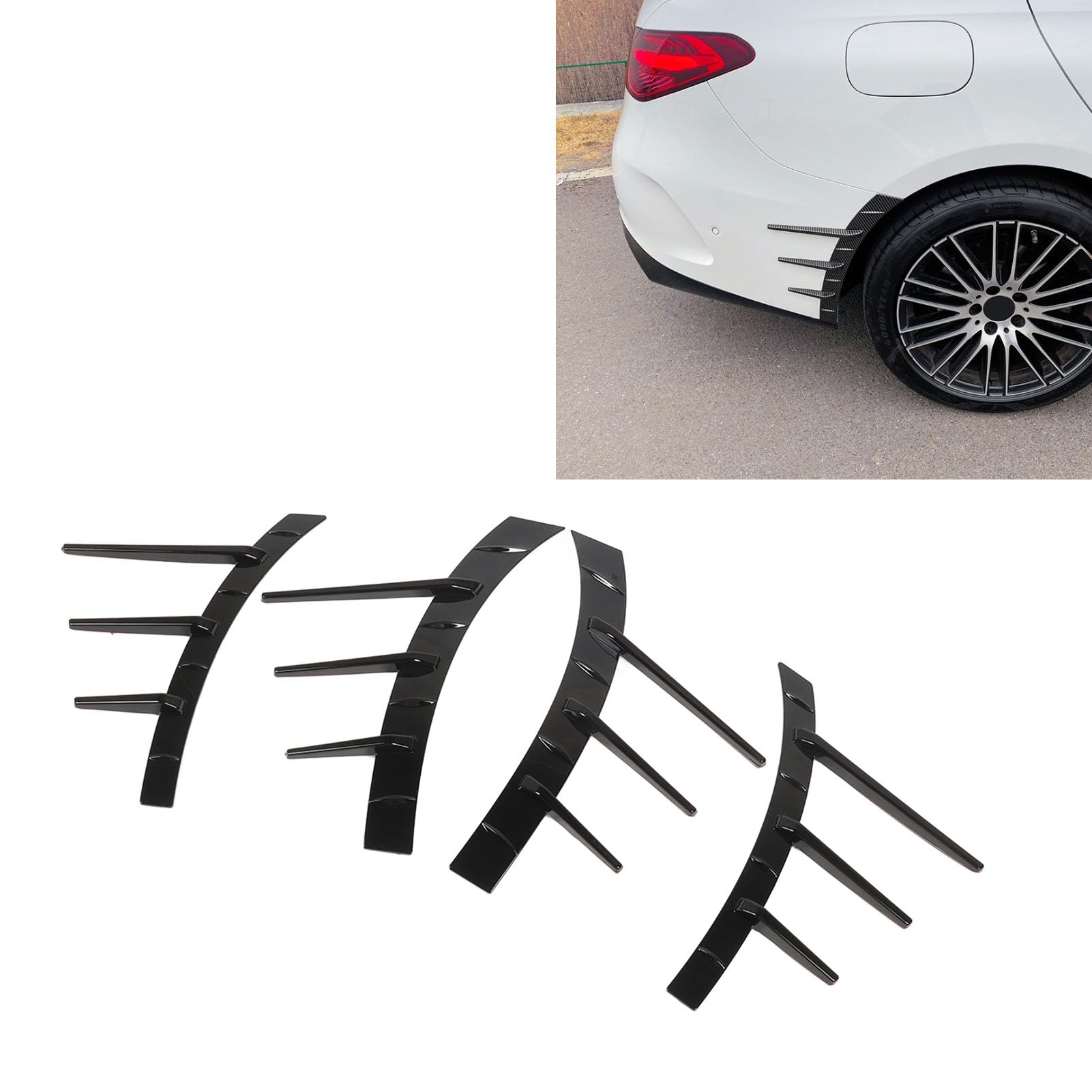 Spoiler brwiowy koła bocznego poprawia właściwości aerodynamiczne (Jasna czerń)