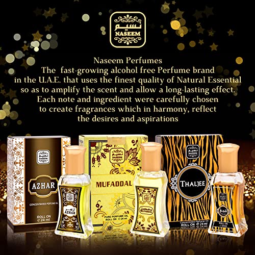 Naseem Thaljee Perfume Oil Rollerball Alcohol Free With Composition Of Oud Jasmine Amber Leather Long Lasting Arabian Fragrance Oil For Men 0.81 Fl Oz #TOP7