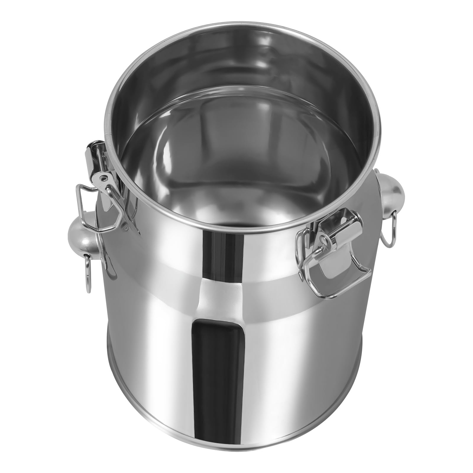 Jarra de leche de acero inoxidable de 5 litros, hermética (201) con cierre de cuatro puntos y junta de silicona, para leche, vino, aceite, zumo, almacenamiento de alimentos con gran capacidad para el