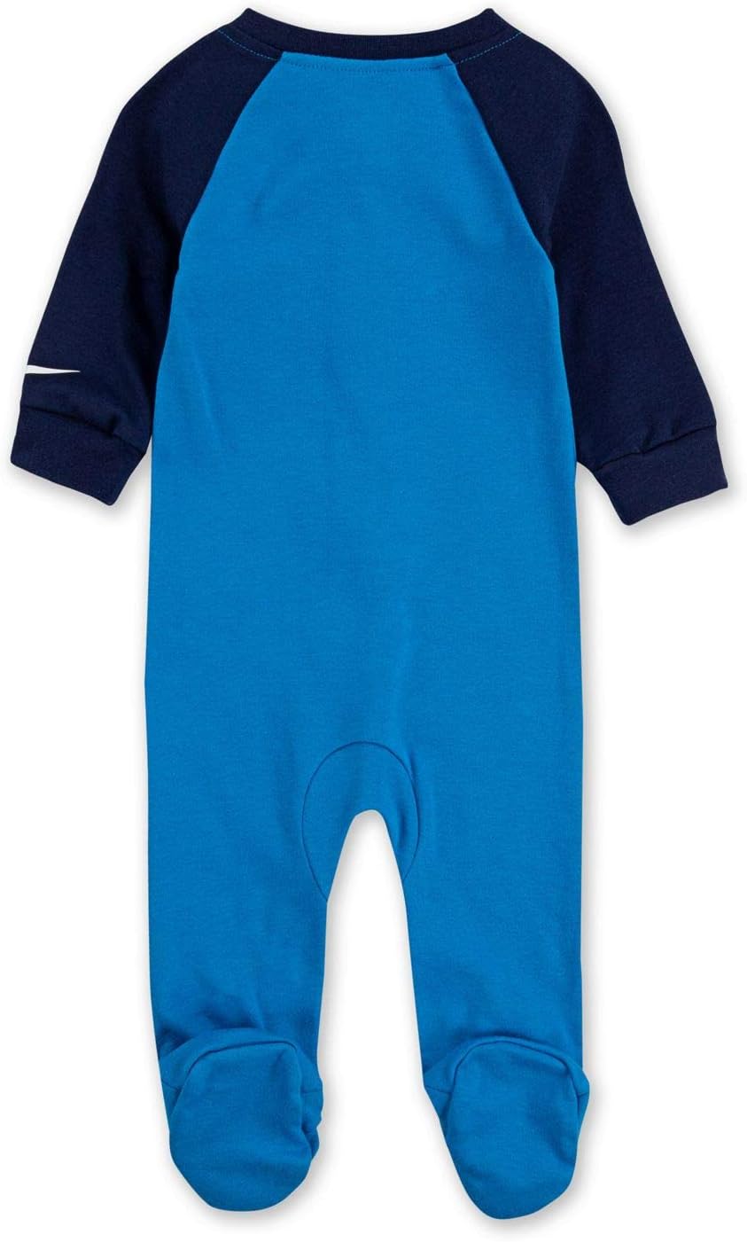 Nike Infant/Toddler Printed Footed Coverall (Laser Blue(56G101-U3H)/White, 3 Months)