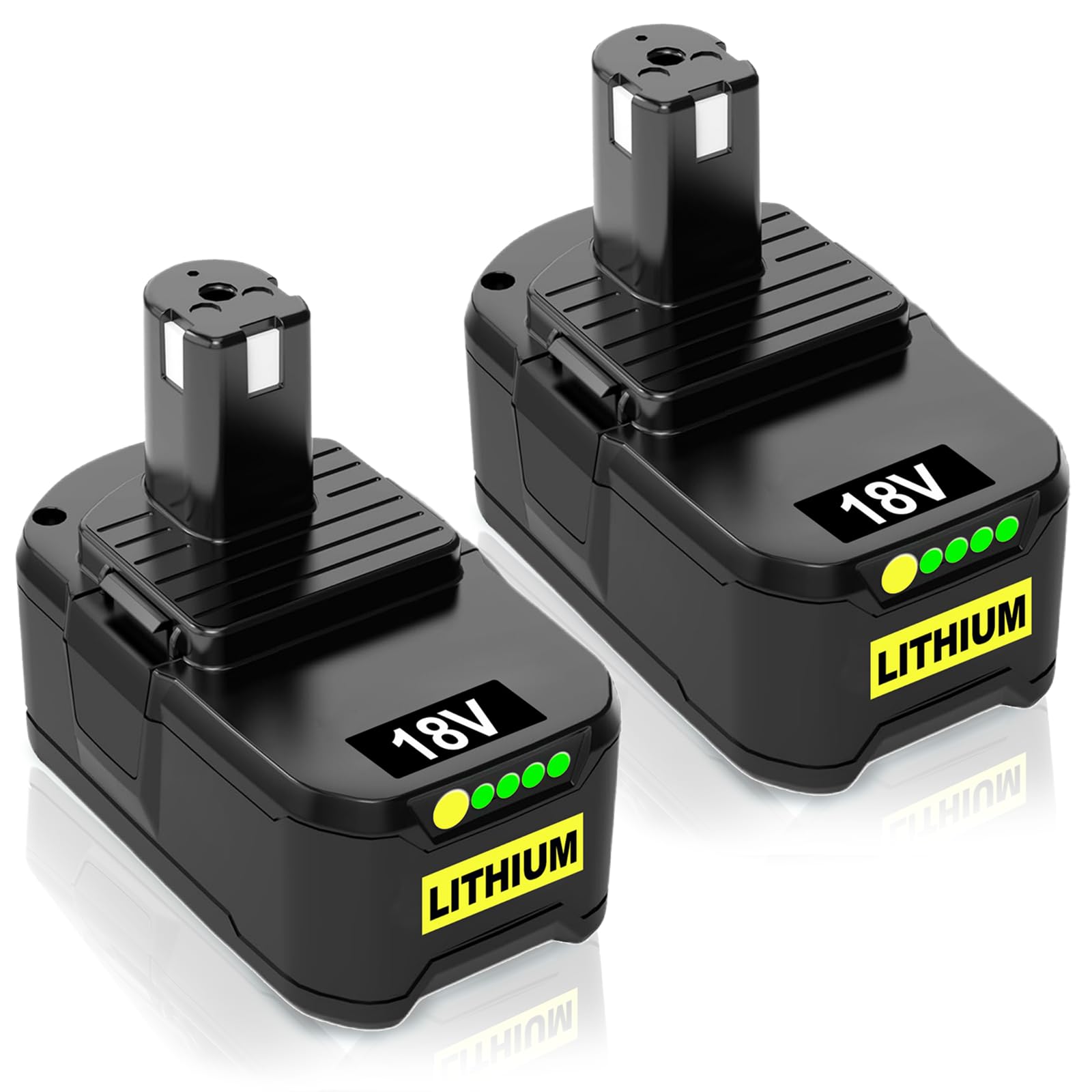 2 Pack 9.0Ah P108 Replacement Battery for Ryobi 18V Battery Compatible for Ryobi P102 P103 P104 P105 P106 P107 RB18L40 RB18L50 RB18L13 RB18L15 RB18L25 with LED Indicator