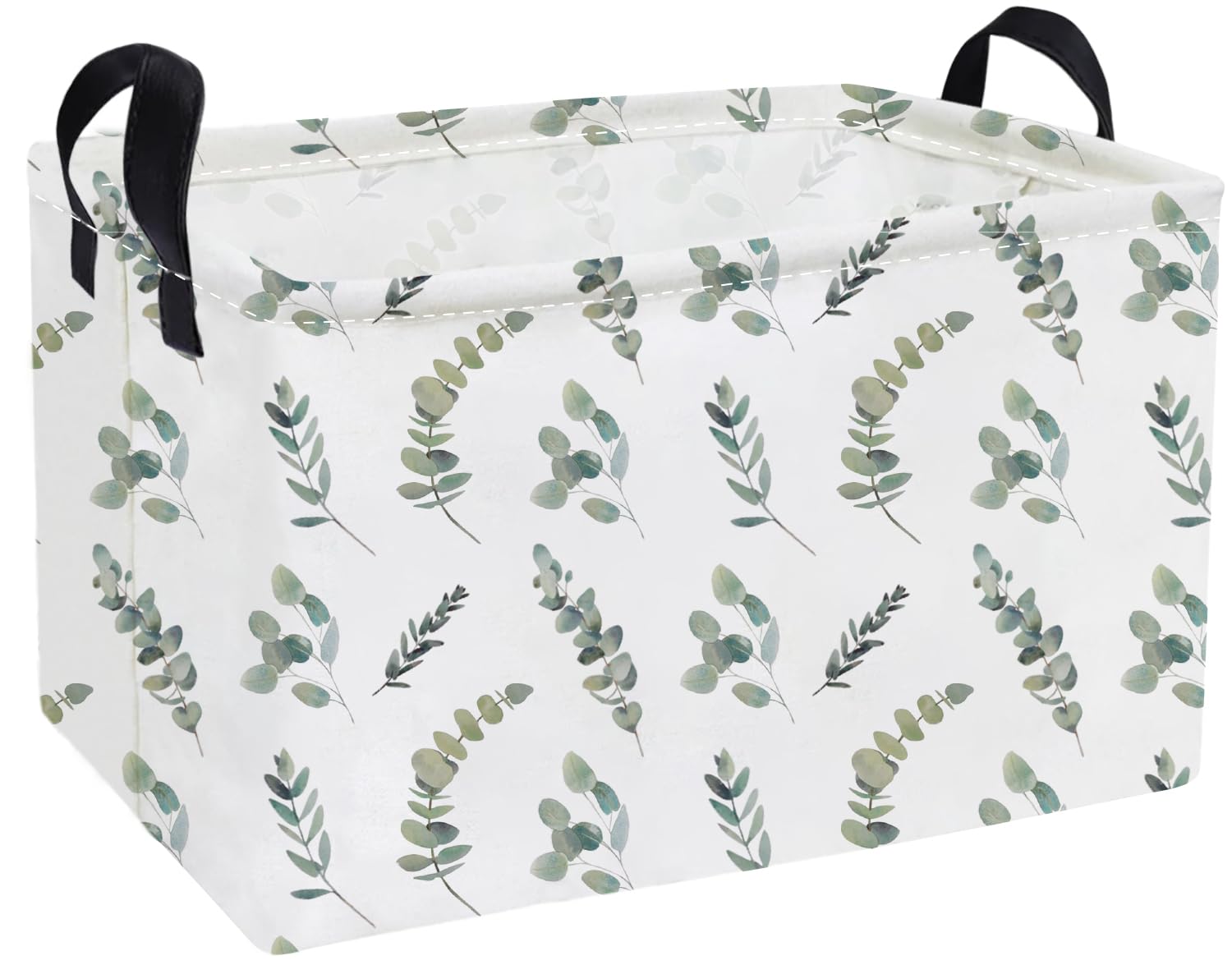 Essme Rectangular Leaves Basket,Kids Storage Bins Organizer with Handles for Girls Room Decor, Gift Basket,Shelf Basket.(Leaves)