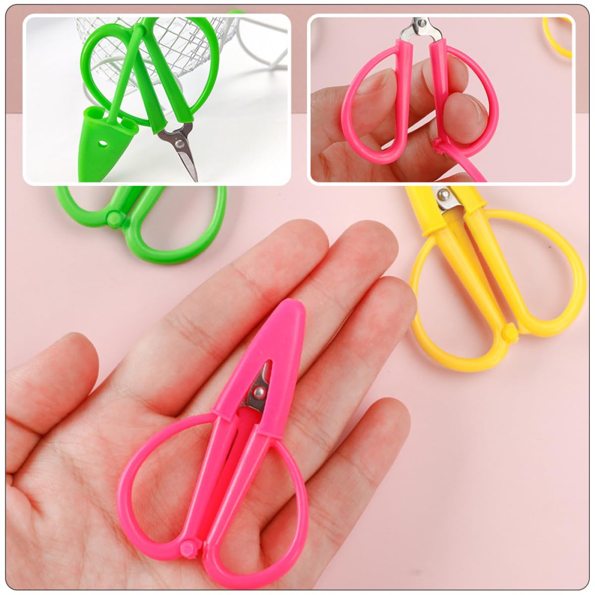 TOYANDONA y Funda de Silicona 6 Tijeras Pequeñas de Acero Inoxidable de Costura Portátiles con Mango Ergonómico Ideales para Cortar Hilo y Tela en Manualidades