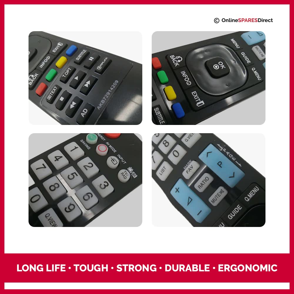 GR Replacement Remote Control AKB72914271 LG TV 42PW450 50PW450 50PZ250 50PZ550 60PZ550 60PZ250N - Image 2