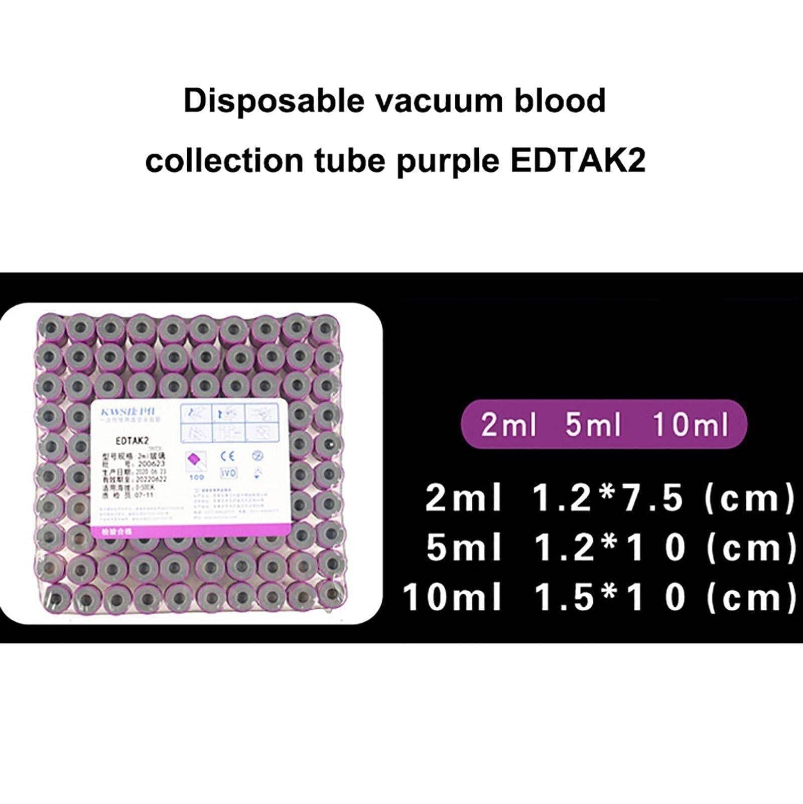 100 provette for prelievo di sangue sottovuoto (2 ml/3 ml/5 ml/10 ml), provette in plastica for animali domestici, for campionamento in laboratorio, separazione del siero, preparazione PRP(10ML)