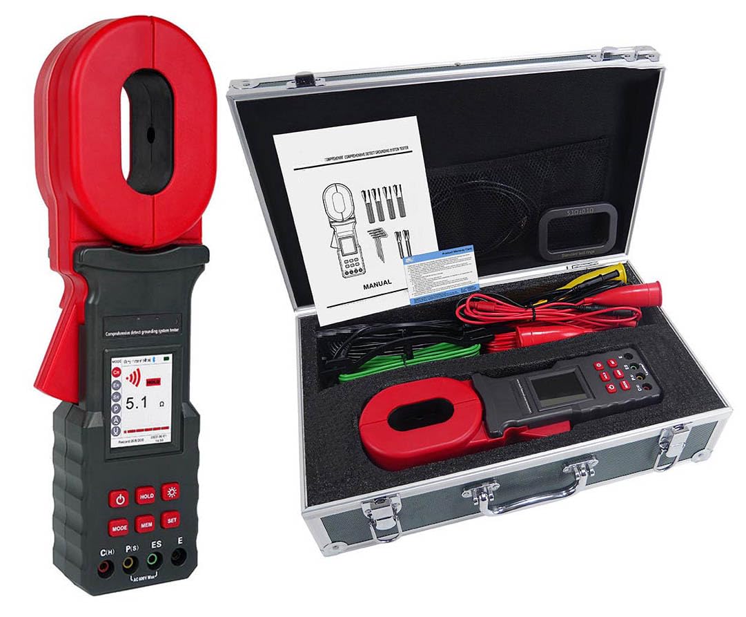 Digital Clamp Earth Resistance Tester 200kΩ 9999kΩm 45A 600.0V for Earth Resistance,Loop Resistance,Soil Resistivity,Earth Voltage,Grounding Lead Leakage Current and Grounding Fault Judgement
