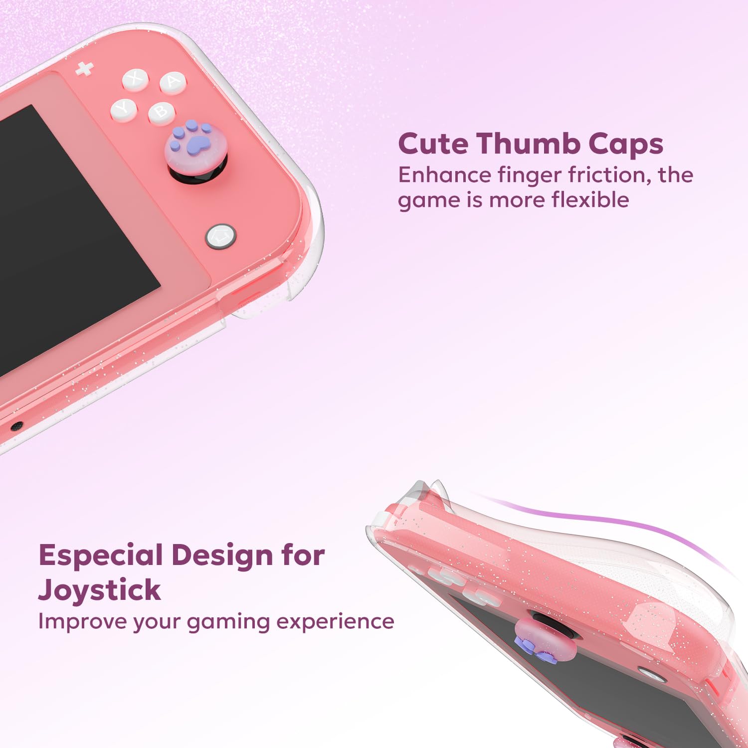 IA innoAura Pacchetti di accessori Switch Lite, Lite Paillettes Viola, alla moda