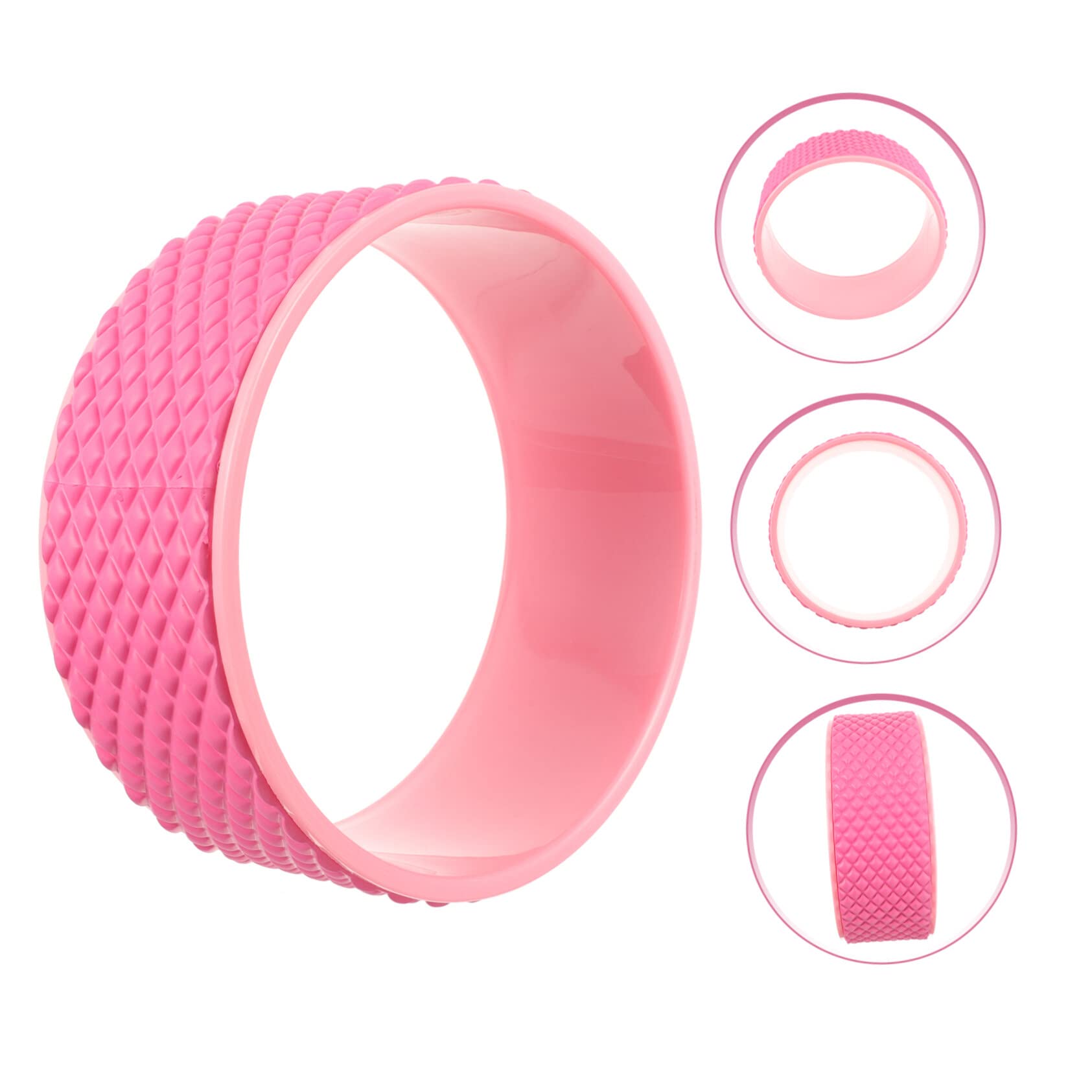 Veemoon Rodillo de Yoga Rodillo para la Espalda círculo de Yoga Antideslizante Yoga Accesorios Rueda de Entrenamiento de plástico Rueda de Espuma Pilates flexión hacia atrás