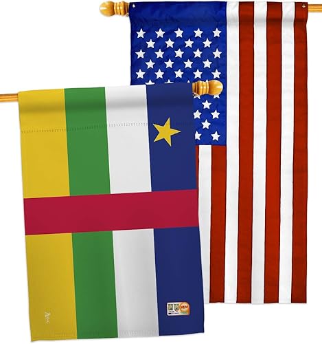 Americana Home & Garden HP140049-P3AB Central African Rep. Flags of The World Nationality Impressions Decorative Vertical 28" x 40" USA - Applique disponible en Yaxa Colombia