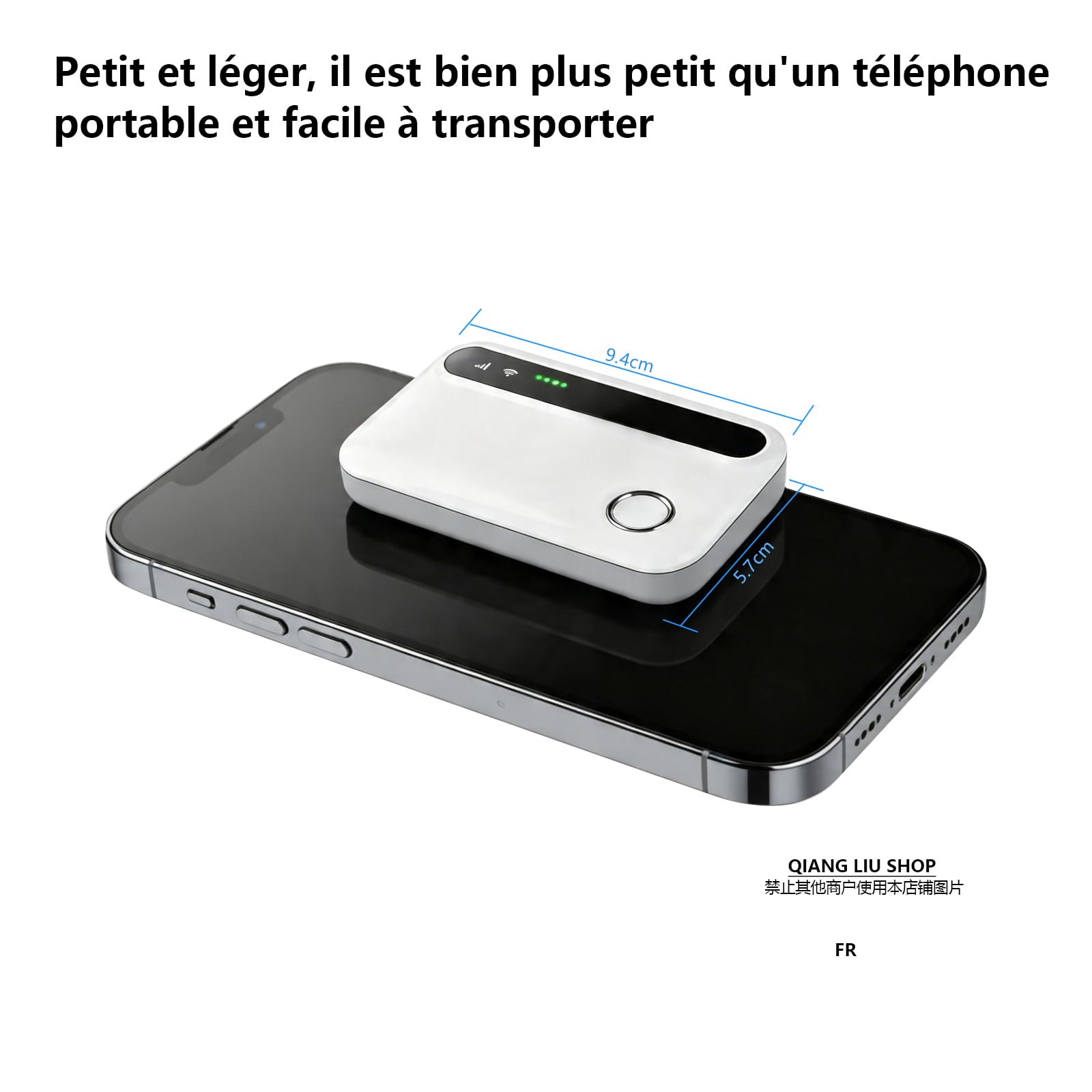Routeur Wi-FI Mobile 4G Portable à Signal Ultra-Puissant Carte SIM | 12 H D'autonomie, Protection Réseau Sécurisée, Prise En Charge De 10 Utilisateurs, Camping, Voyages, Affaires